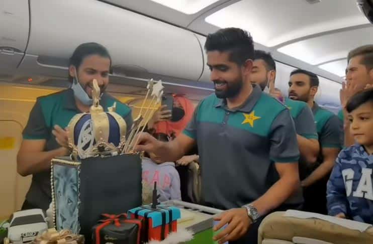 Watch: Pakistan team celebrates Babar Azam's birthday en route to Dubai