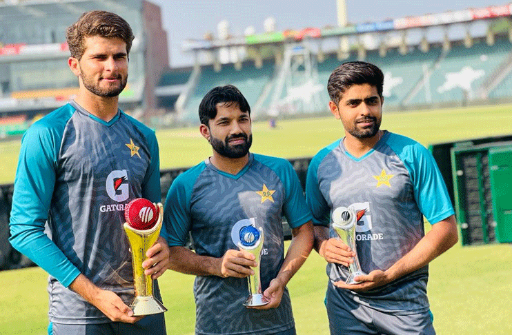 Babar, Rizwan, Shaheen receive their respective ICC Trophies