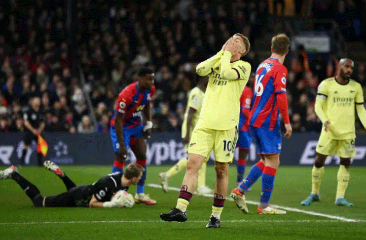 Arsenal's top-four bid rocked after a defeat by Crystal Palace