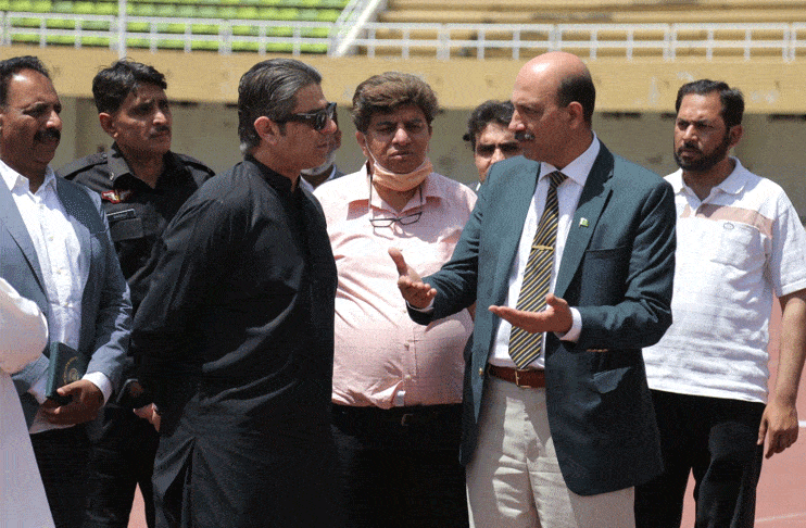 IPC Minister Ehsan visits Sports Board, reviews various projects