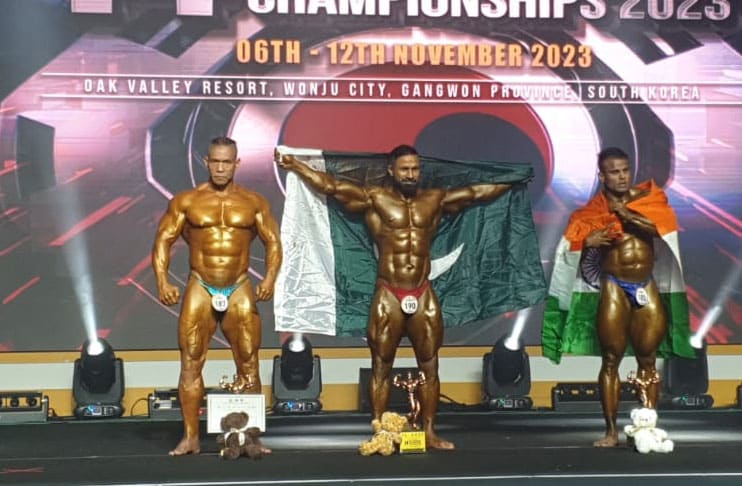 Pakistan’s Shahzad bags silver in WBPF Bodybuilding event in South Korea