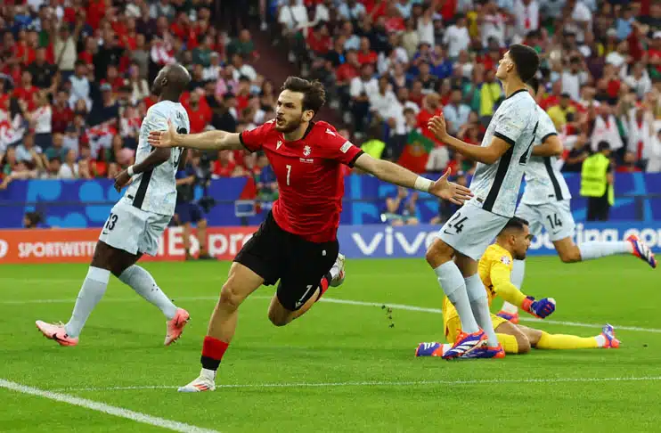 Georgia stun Portugal to reach Euro 2024 knockouts in first major international tournament