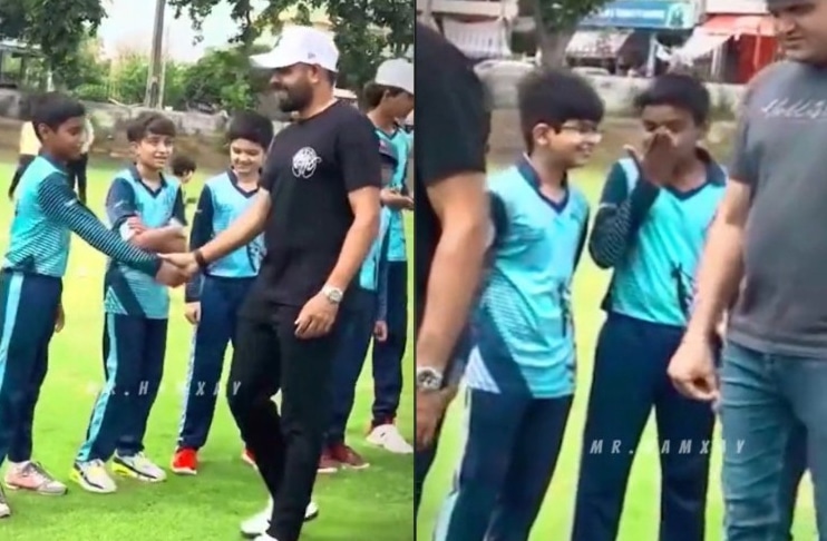 WATCH: Young fan kisses hand after handshake with Babar Azam