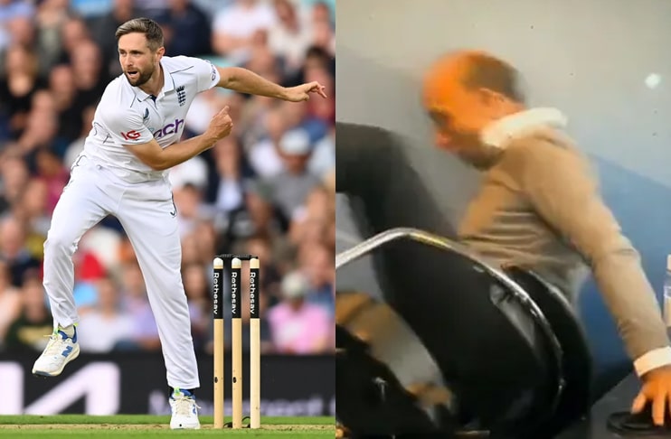 WATCH: Chris Woakes makes Nasser Hussain fall off his chair