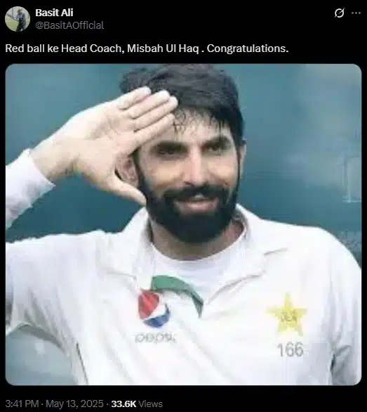 basit-ali-predicts-misbah-ul-haq-pakistan-red-ball-head-coach
