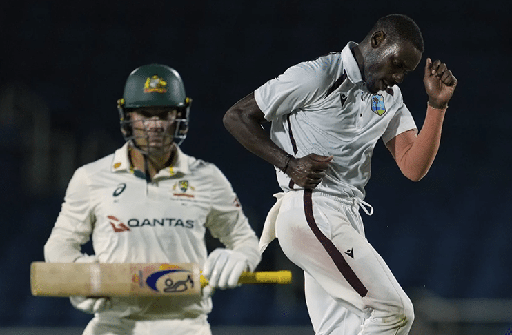 West Indies dominate opening day of pink-ball Test mayhem