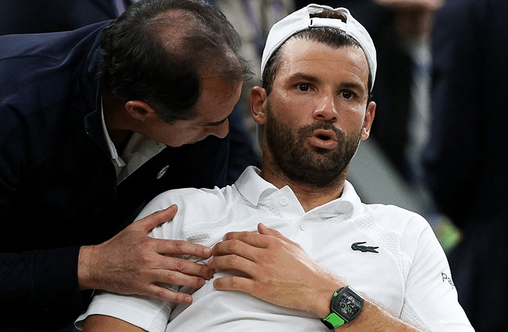 What forced Grigor Dimitrov to retire mid-match against Jannik Sinner?