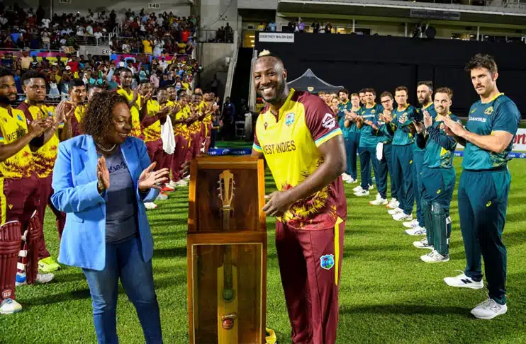 Andre Russell's sparkling farewell in vain as Australia sprint to T20I win