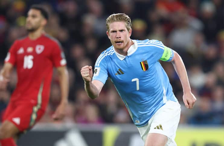 De Bruyne's penalty double fires Belgium to vital win over Wales