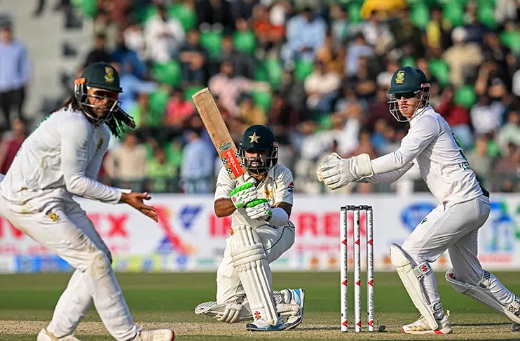 Rizwan, Agha fifties keep South Africa at bay in opening Test