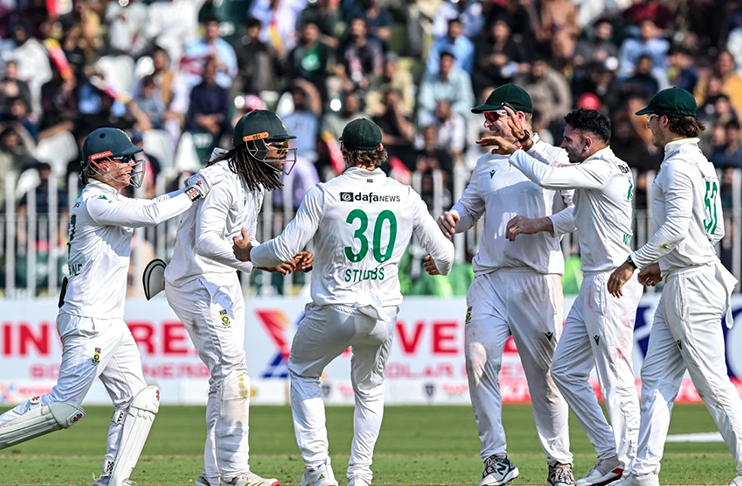 Saud holds firm as South Africa's late strike leave opening day evenly poised