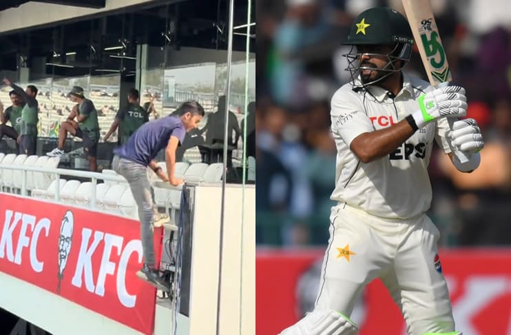 WATCH: Teenage fan climbs enclosure to meet Babar Azam