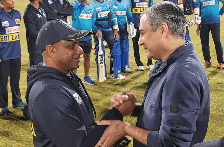 WATCH: PCB Chairman Mohsin Naqvi meets touring Sri Lanka team