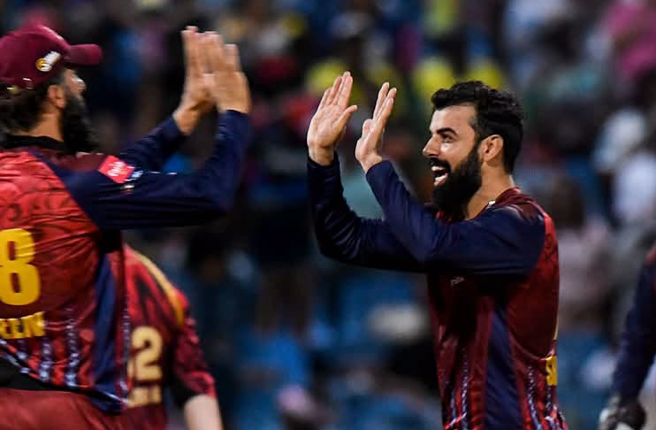 Shadab Khan's all-round display powers Falcons to top spot